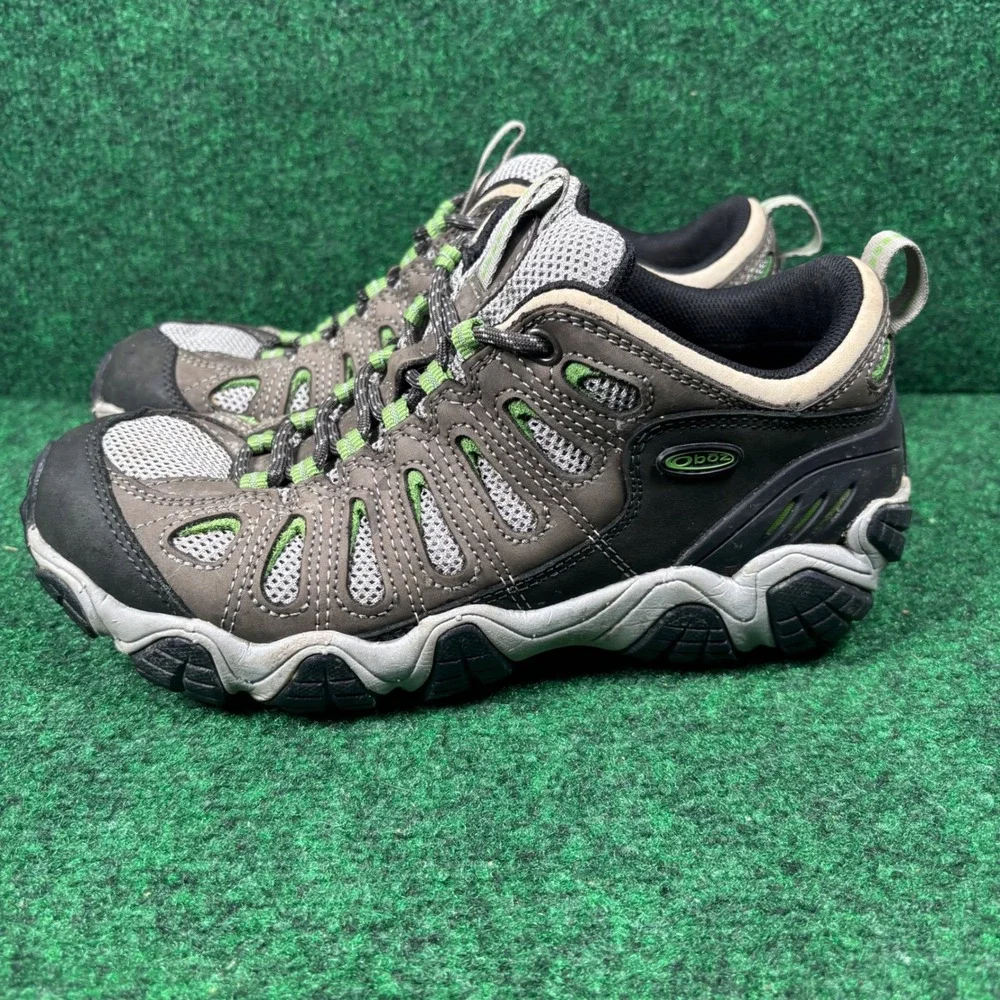 Oboz Sawtooth Low Womens Hiking Shoes Brown Grey Green EG20602 Size 8.5